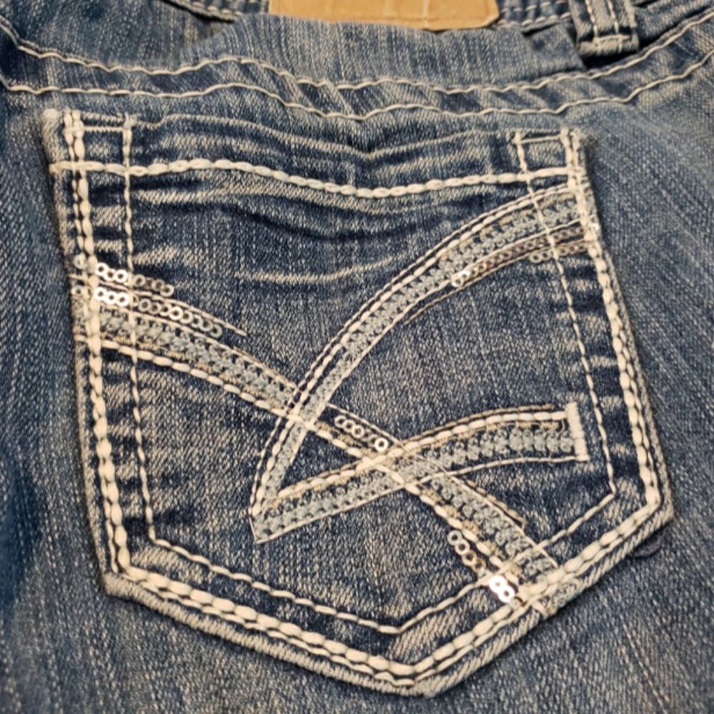 Amethyst Shorts Size Small Bermuda Shorts Blue Denim Shorts Cuffed Jean Shorts - Picture 5 of 8